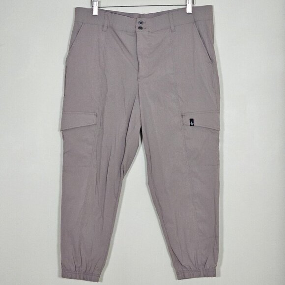 Torrid Joggers Womens 18 Beige Happy Camper Ripstop Crop Active Pockets Stretch - Picture 13 of 14